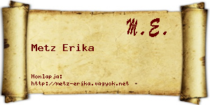 Metz Erika névjegykártya